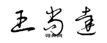 曾慶福王尚達草書個性簽名怎么寫