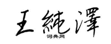 王正良王純澤行書個性簽名怎么寫