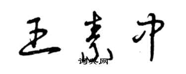 曾慶福王素中草書個性簽名怎么寫