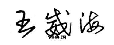 朱錫榮王威海草書個性簽名怎么寫