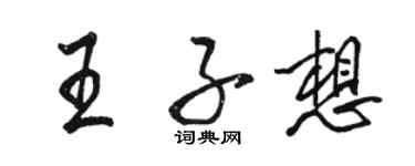駱恆光王子想行書個性簽名怎么寫