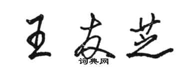 駱恆光王友芝行書個性簽名怎么寫