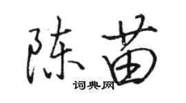 駱恆光陳苗行書個性簽名怎么寫