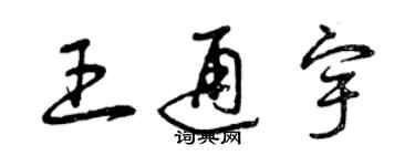 曾慶福王通宇草書個性簽名怎么寫