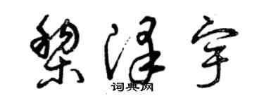 曾慶福黎澤宇草書個性簽名怎么寫