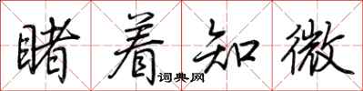 荊霄鵬睹著知微行書怎么寫