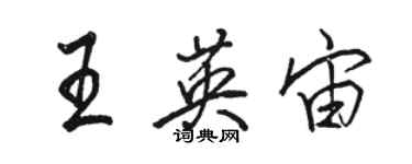 駱恆光王英宙行書個性簽名怎么寫