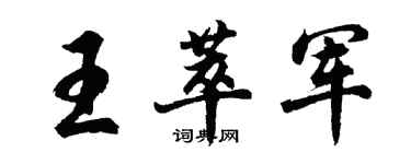 胡問遂王萃軍行書個性簽名怎么寫