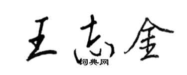 王正良王志金行書個性簽名怎么寫