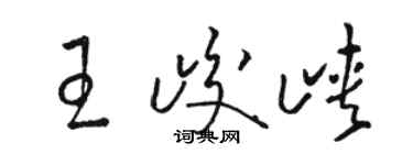 駱恆光王峻峽草書個性簽名怎么寫