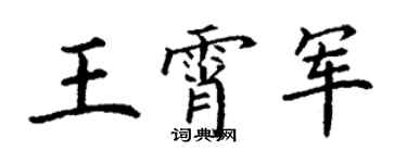 丁謙王霄軍楷書個性簽名怎么寫