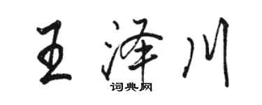 駱恆光王澤川行書個性簽名怎么寫