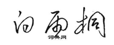 駱恆光白雨桐草書個性簽名怎么寫
