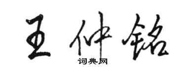 駱恆光王仲銘行書個性簽名怎么寫