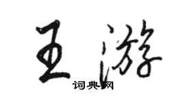 駱恆光王遊行書個性簽名怎么寫