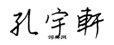 王正良孔宇軒行書個性簽名怎么寫