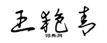 曾慶福王艷青草書個性簽名怎么寫