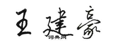 駱恆光王建豪行書個性簽名怎么寫
