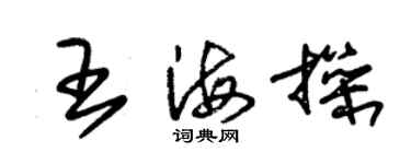 朱錫榮王海操草書個性簽名怎么寫