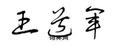 曾慶福王道軍草書個性簽名怎么寫