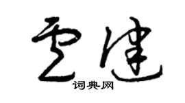曾慶福盧健草書個性簽名怎么寫