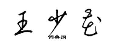 梁錦英王少花草書個性簽名怎么寫