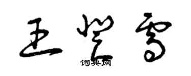 曾慶福王登雪草書個性簽名怎么寫