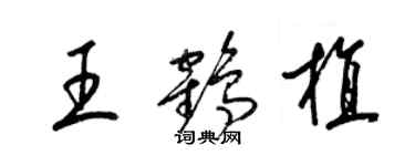 梁錦英王鶴植草書個性簽名怎么寫