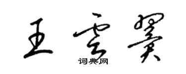 梁錦英王雲翼草書個性簽名怎么寫