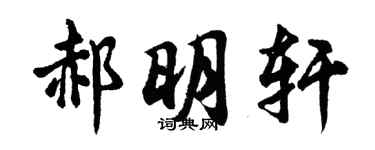 胡問遂郝明軒行書個性簽名怎么寫