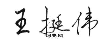 駱恆光王挺偉行書個性簽名怎么寫