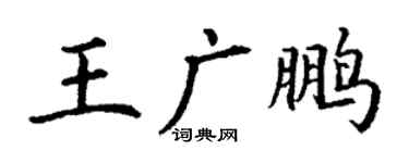 丁謙王廣鵬楷書個性簽名怎么寫
