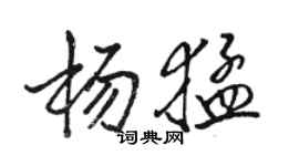 駱恆光楊猛行書個性簽名怎么寫