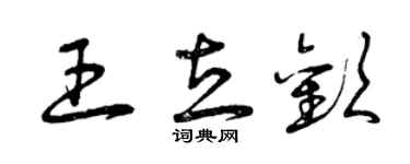 曾慶福王立歡草書個性簽名怎么寫