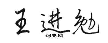 駱恆光王進勉行書個性簽名怎么寫
