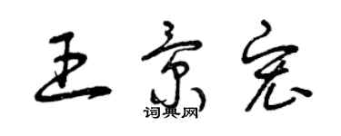 曾慶福王景宏草書個性簽名怎么寫