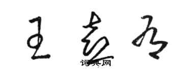 駱恆光王喜有草書個性簽名怎么寫