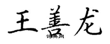 丁謙王善龍楷書個性簽名怎么寫