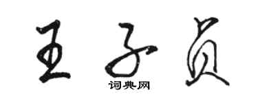 駱恆光王子貞行書個性簽名怎么寫