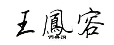 王正良王鳳容行書個性簽名怎么寫