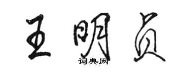 駱恆光王明貞行書個性簽名怎么寫