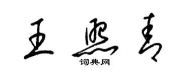 梁錦英王照青草書個性簽名怎么寫