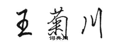 駱恆光王菊川行書個性簽名怎么寫