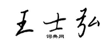 王正良王士弘行書個性簽名怎么寫