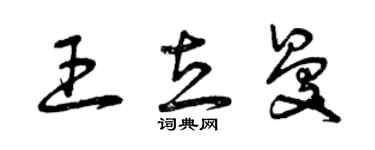 曾慶福王立曼草書個性簽名怎么寫