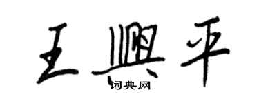 王正良王興平行書個性簽名怎么寫