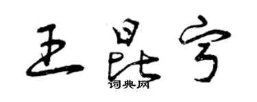 曾慶福王昆寧草書個性簽名怎么寫