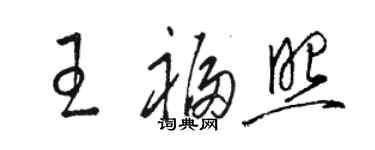 駱恆光王福照草書個性簽名怎么寫