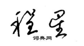 梁錦英程星草書個性簽名怎么寫