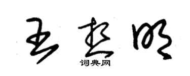 朱錫榮王想明草書個性簽名怎么寫